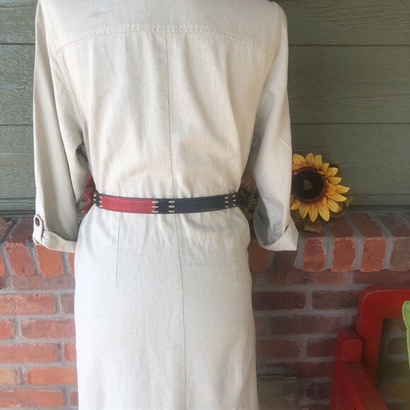 Dockers Leather Belt Contemporary Red, Blue, Tan and Saddle Brown Belt - Picture 9 of 11